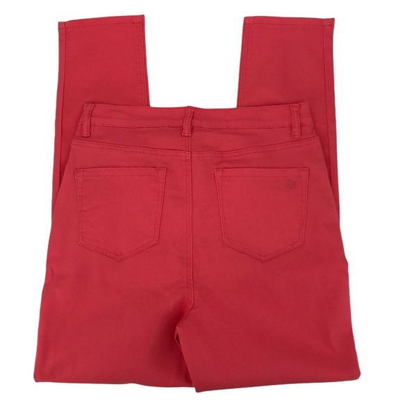 DG2 By Diane Gilman Womens High Rise Flat Front Pink Slim Leg Jeans Size 12 T - Picture 4 of 8